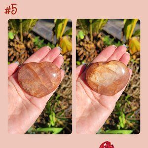 Fire Quartz Crystal Hearts